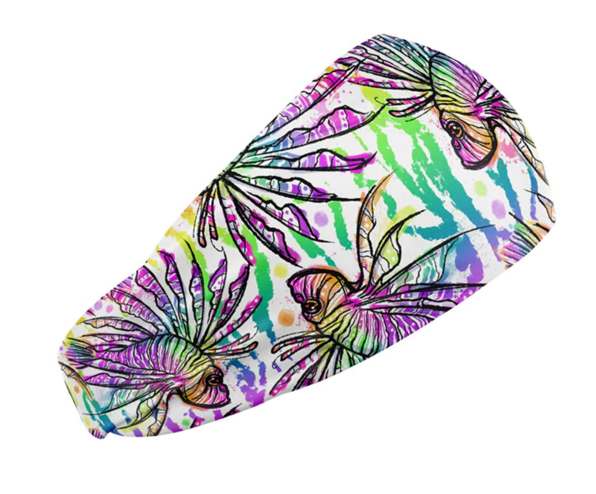 Eco-Friendly White Lionfish Roars Scuba Head Band