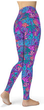 Load image into Gallery viewer, Eco-Friendly Coral Kaleidoscope Contour Leggings
