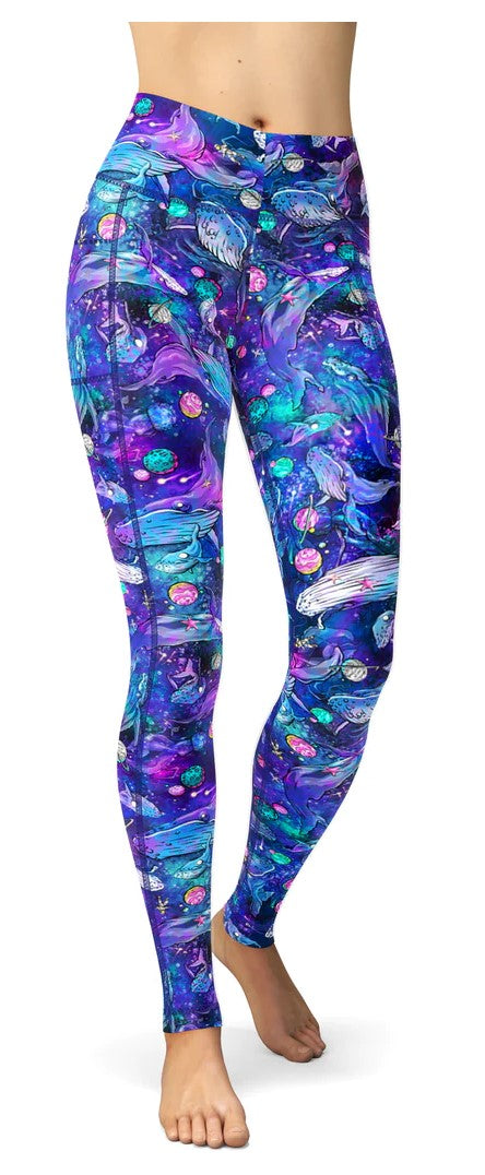 Eco-Friendly Cosmic Whale Contour Leggings